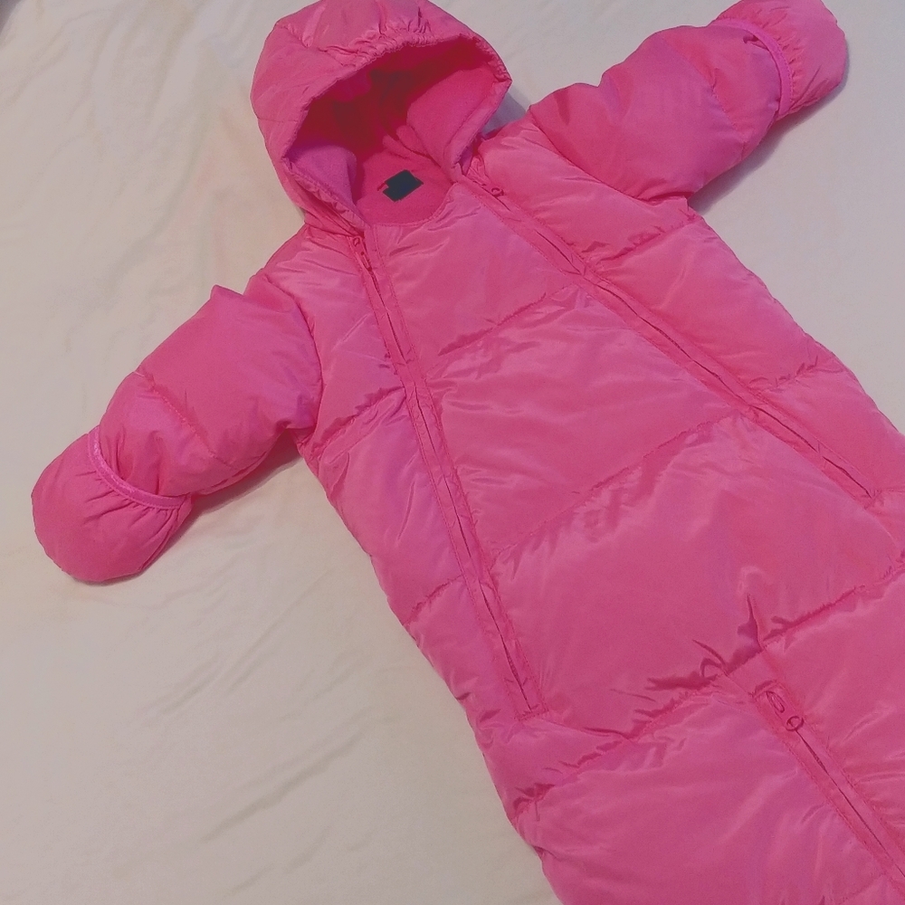 BabyGap girl's hot pink puffer bunting 3-6 mon